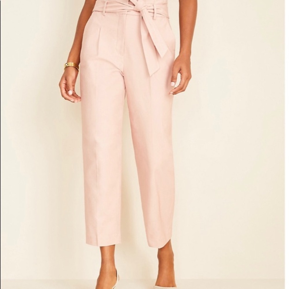 Ann Taylor Paperbag Belted High Rise Ankle Pant